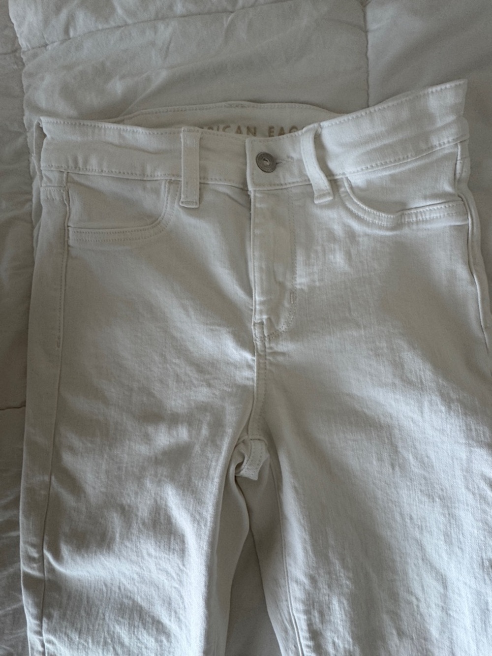 American Eagle Next Level Stretch Hi-Rise Jegging White Skinny Jeans Size 4 - Picture 5 of 10